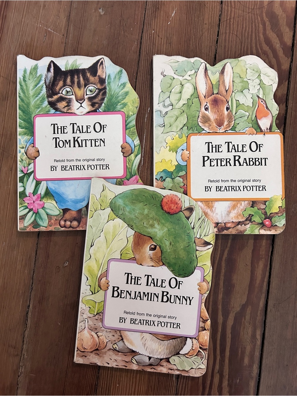 1988 vintage The Tale of Peter Rabbit, Tom Kitten & Benjamin Bunny Kids Book Set